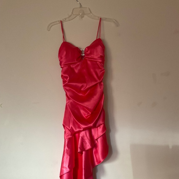 Laura Size 3 Pink Satin Party Dress with Ruffle Skirt - Picture 9 of 9